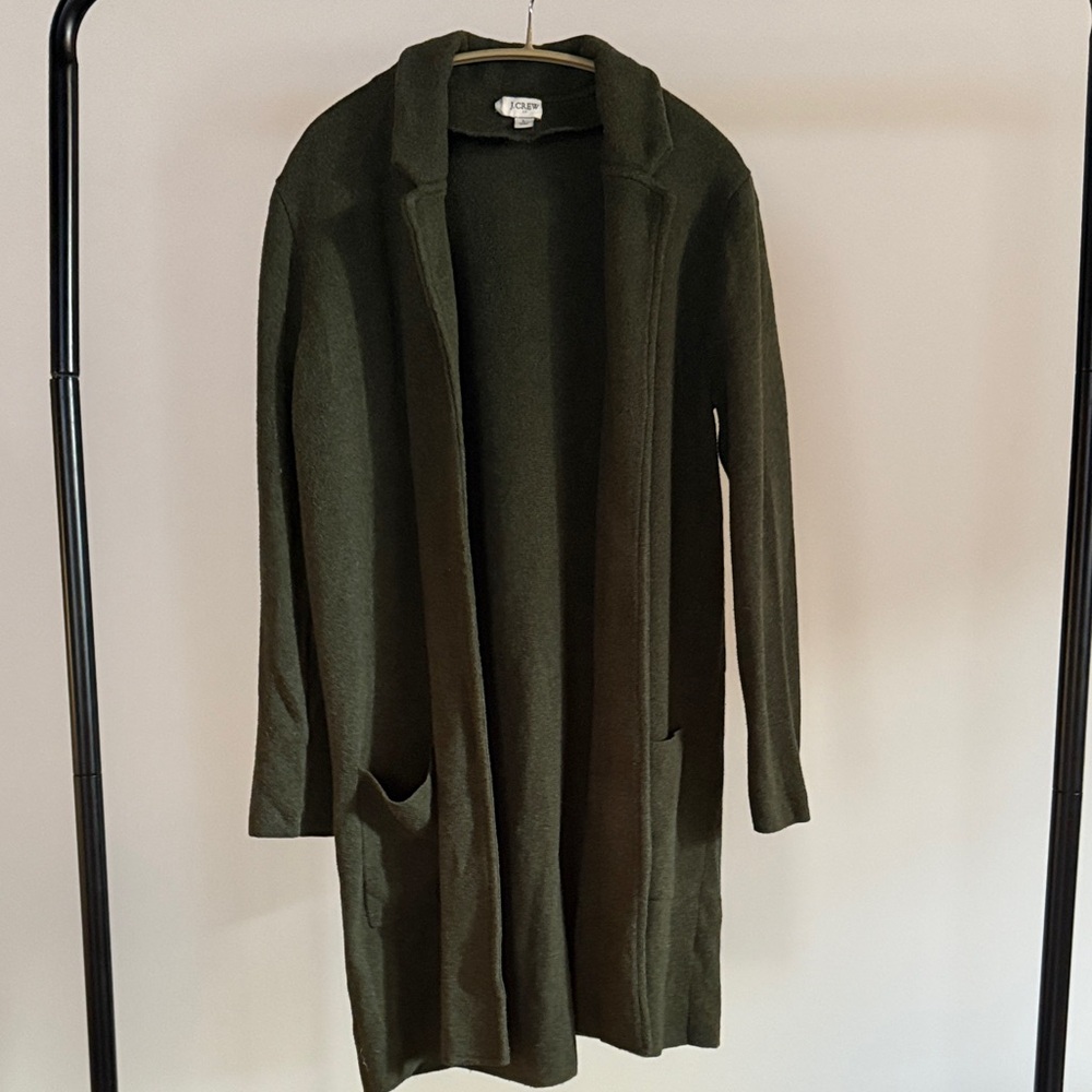 J. Crew Olive Green Open Front Cardigan